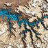 Close-up of Lake of Egypt wooden map with intricate layered details